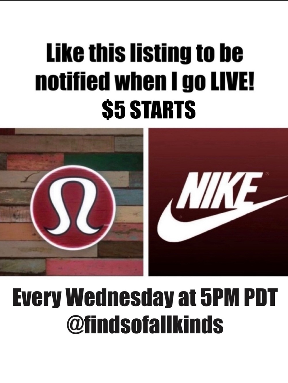 6/17 Live Show 5:00pm PDT Lululemon, NIKE and More! Women’s, Men’s & Kids - Picture 1 of 2